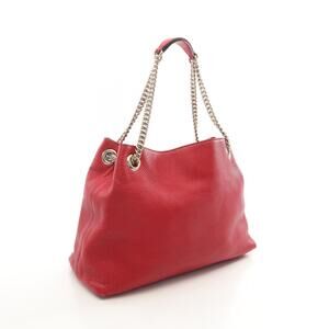 Gucci Soho Red Bag Leather Shoulder GG Interlocking